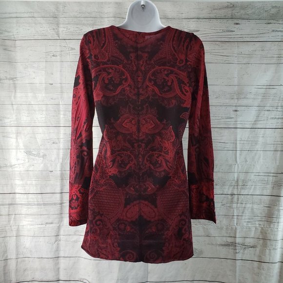 Unity World Wear Womens Top Sz Small‎ Red Long Sleeve - Picture 4 of 5